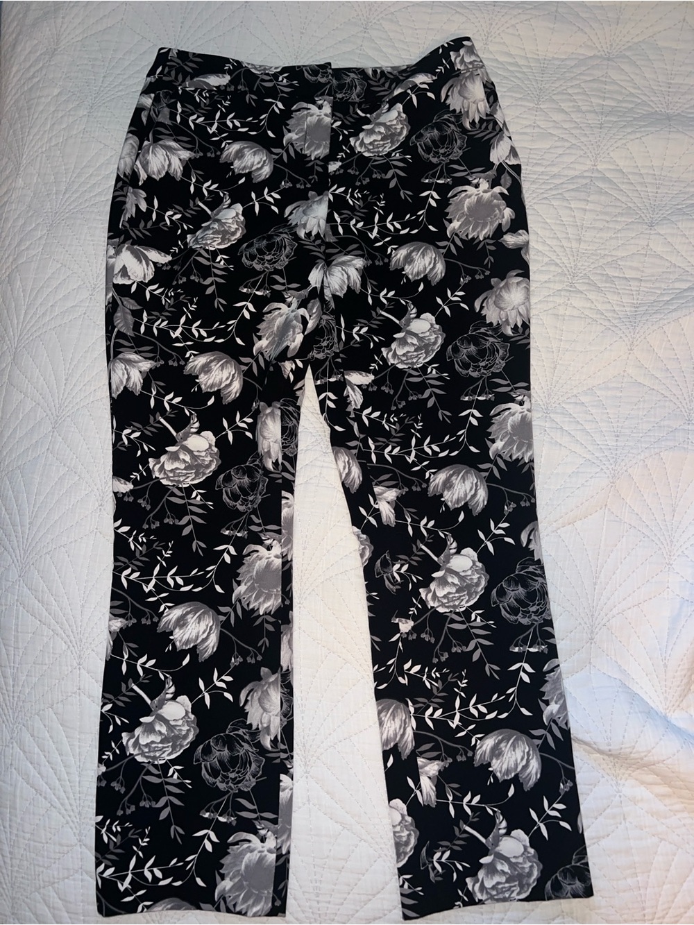 Cynthia Rowley Black and White Floral Pants